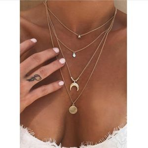 🌸NEW🌸 Crescent Moon Bead Multi-Layered Necklace